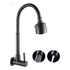 Grifo Pesado De Agua Fria P/cocina, Resorte Flexible Negro