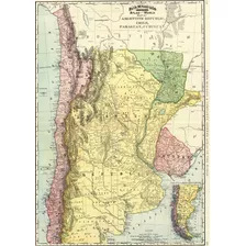 Mapa Antiguo Papel Foto Sudamerica 1897 - 85 X 120 Cm