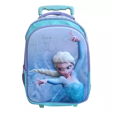 Mochila Infantil 3d Frozen Disney 100 Carro Tafeta Grande Diseño De La Tela Liso