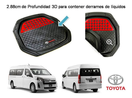 Tapetes 4pz Charola 3d Logo Toyota Hiace 2022 A 2025 Foto 5