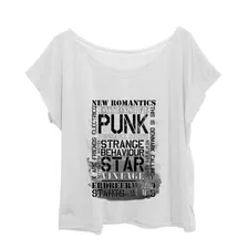 Camiseta T-shirt Estampa Feminina Punk Star Plus Size Até G3