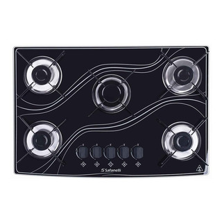 Fogão Cooktop Gás Safanelli Lines 5 Bocas Preto 127v/220v