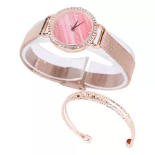 Set De Relojes Para Mujer, Joyas De Aleación De Diamantes De