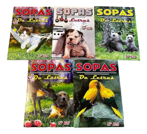 Pack 5 Sopas de Letras — 5 revistas distintas · 4 variantes a elegir (A, B, C, D) — KIOSTRO Chile