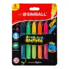 Adhesivo Glitter Fluo Simball Blíster X5 Colores 
