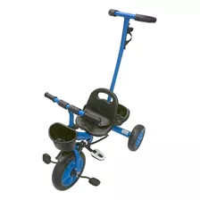 Triciclo A Pedal Con Canasto Para Niños + Barra De Empuje 