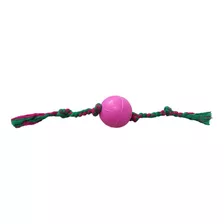 Pelota Goma Maciza Con Cuerda Para Perros