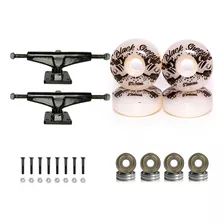 Truck Skate 139mm Roda Branca 53mm Rolamento Abec5 Parafusos