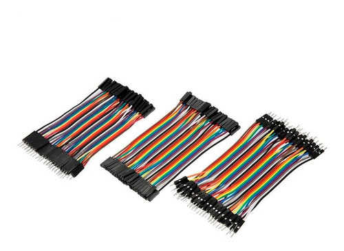 120 Piezas Cables Jumpers Dupont H-h, M-m, H-m 10cm Arduino
