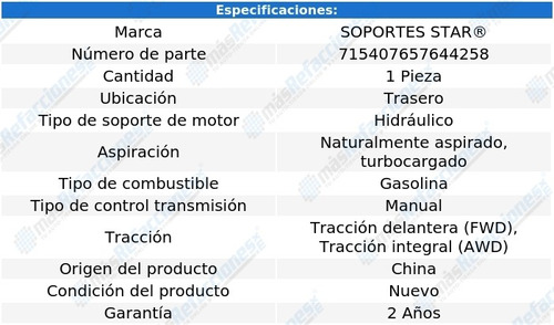 Soporte Motor Trasero Volvo 850 L5 2.4l Std Turbo 93-97 Foto 2