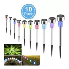 10 Serie Luces Solares Exterior Jardin Solar Césped Lámpara