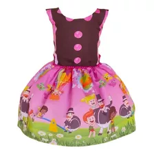 Vestido Mega Luxo Mundo Bita Temático Infantil Festa Menina