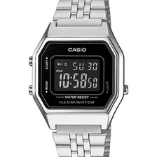 Relógio Casio Feminino Vintage Prata La680wa-1bdf Cor Da Correia Prateado