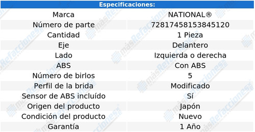 Maza Delantera Izquierda O Derecha Con Abs Im 2016 National Foto 3