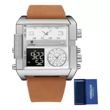 Reloj Casual De Cuero Poedagar Luminous Square