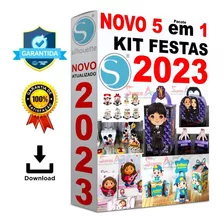 Kit 2023 Festa Prontas Arquivo Corte Silhouette Topo De Bolo