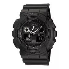 Reloj Casio G-shock Ga-100-1a1dr Análogo-digital Color De La Correa Negro Color Del Bisel Negro Color Del Fondo Negro