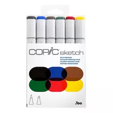 Estuche Copic Sketch Marker, 6 Bold Primaries