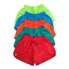 Kit 4 Shorts Feminino Tactel Liso 2 Bolsos Blogueirinha