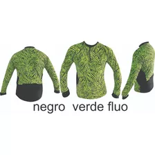 Remera Ciclista Térmica Manga Larga Con Elastano Estampada