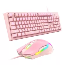 Combo Onikuma G25 Teclado Rosado + Mouse Cw905