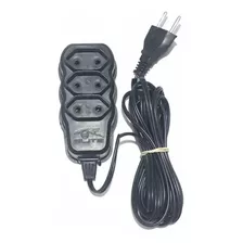 Extensão Elétrica 3 Metros Bivolt 3 Tomadas Multiuso 10a Cor Preto 127v/220v