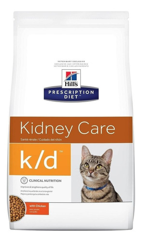 Alimento Hill's Prescription Diet Kidney Care Feline K/d Para Gato Adulto Sabor Pollo En Bolsa De 1.8kg