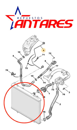 Radiador Agua Para Citroen C3 1.6 2003-11 Peugeot 207 07-13  Foto 4