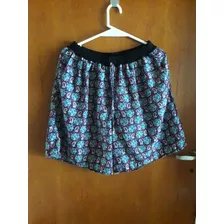 Short De Seda Estampado Talle Grande