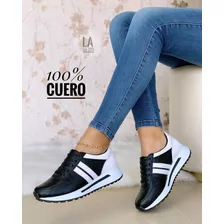 Zapatos Deportivos De Damas 100% Cuero