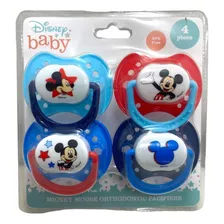 Chupones Para Bebes Disney Baby Niño Niña 4 Pzas Color Azul