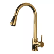 Torneira Luxo Misturador Dourado Gold Escovado Extensivel