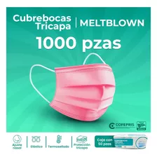 Cubrebocas Tapabocas Tricapa Plisado 1000 Pz Rosa