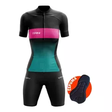 Kit Feminino Camisa Bike E Short Ciclismo Roupa Pedal Pro