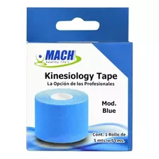 1 Cinta Kinesiologica Vendaje Neuromuscular Kinesiotape Mach Color Azul