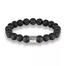 Pulsera Lava Negra Signo Zoodiacal Virgo Regalo Amor Amistad