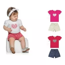 Conjunto De Bebê Menina Pink Com Creme Kely Kety