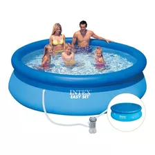 Piscina Inflavel Easy Set 3.853 Litros + Filtro + Capa Intex