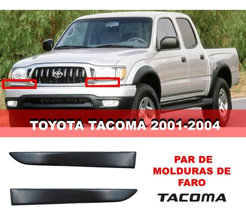 Par De Molduras De Faro Toyota Tacoma 2001-2004 Foto 2