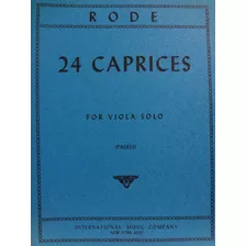 Partitura Viola Solo Rode 24 Caprices ( Pagels )