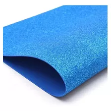 Folhas 5 Placas Eva Com Glitter 40x60cm Artes Azul Celeste