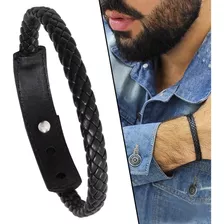 Pulseira Masculina De Couro Trançado (várias Cores)