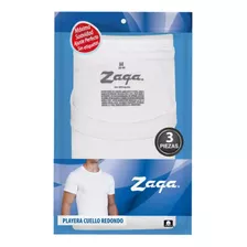 Pack 3 Playeras Camisetas Zaga Cuello Redondo 100% Algodón