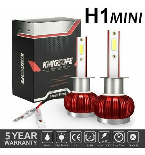 Set 2x Focos H1 Mini Bulbos Led Cob Chip 12v 6k Xenn 6000k Foto 2