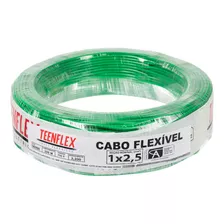 Fio Cabo Flexivel 2,5mm Rolo 100 Metros. Cor Verde