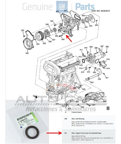 Reten Delantero Cigueal Pontiac G3 1.6 Lts Aos 2009 - 2011 Foto 5