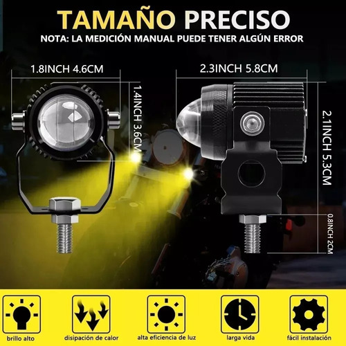 Par Faro Led Exploradora Laser Blanco Amarillo Moto Coche60w Foto 4