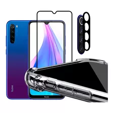 Kit Capa Película 3d Tela E Câmera P/ Xiaomi Redmi Note 8