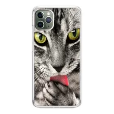 Capinha De Celular Compatível Modelos Gato Lambendo