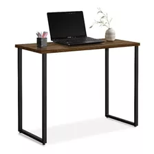 Escrivaninha Bonan Office Industrial Mdf/ Aço Carbono De 76cm X 75cm X 45cm Preto/amadeirado
